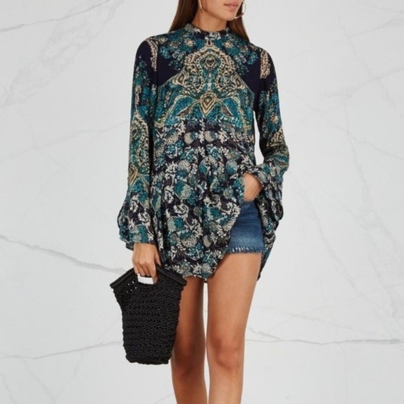 Free People Dresses & Skirts - Free People Lady Luck Tunic Mini Dress Open Back